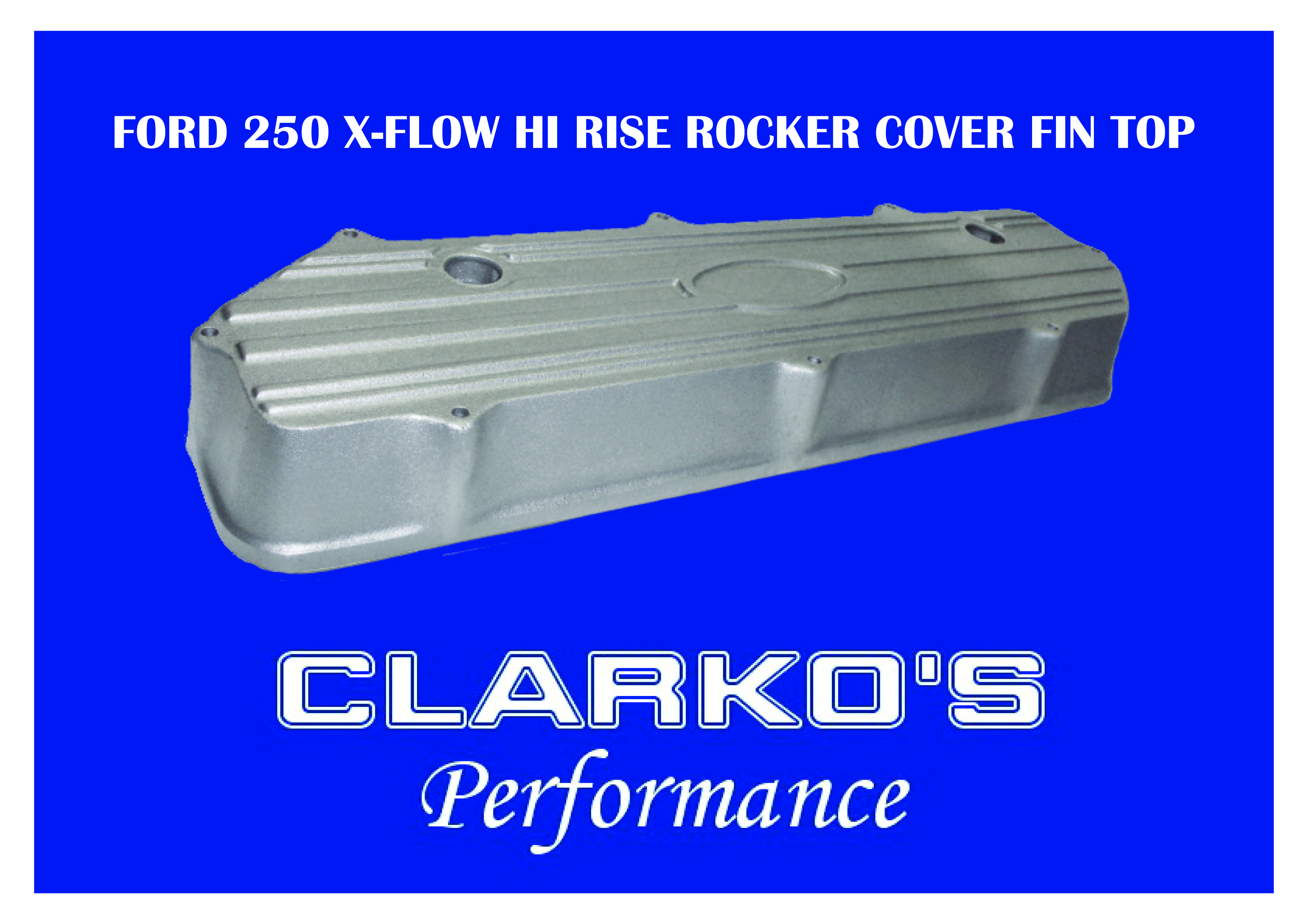 Ford 6 cyl x-flow Hi Rise rocker Covers (fin/ rib top) AS0046R